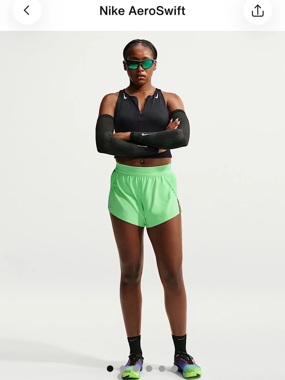 Nike Women’s Neon Green Running Shorts - AeroSwift
